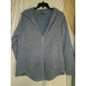 Eddie Bauer Men's Fleece Zip-Up Hoodie Jacket Light Heather Blue‎ XL